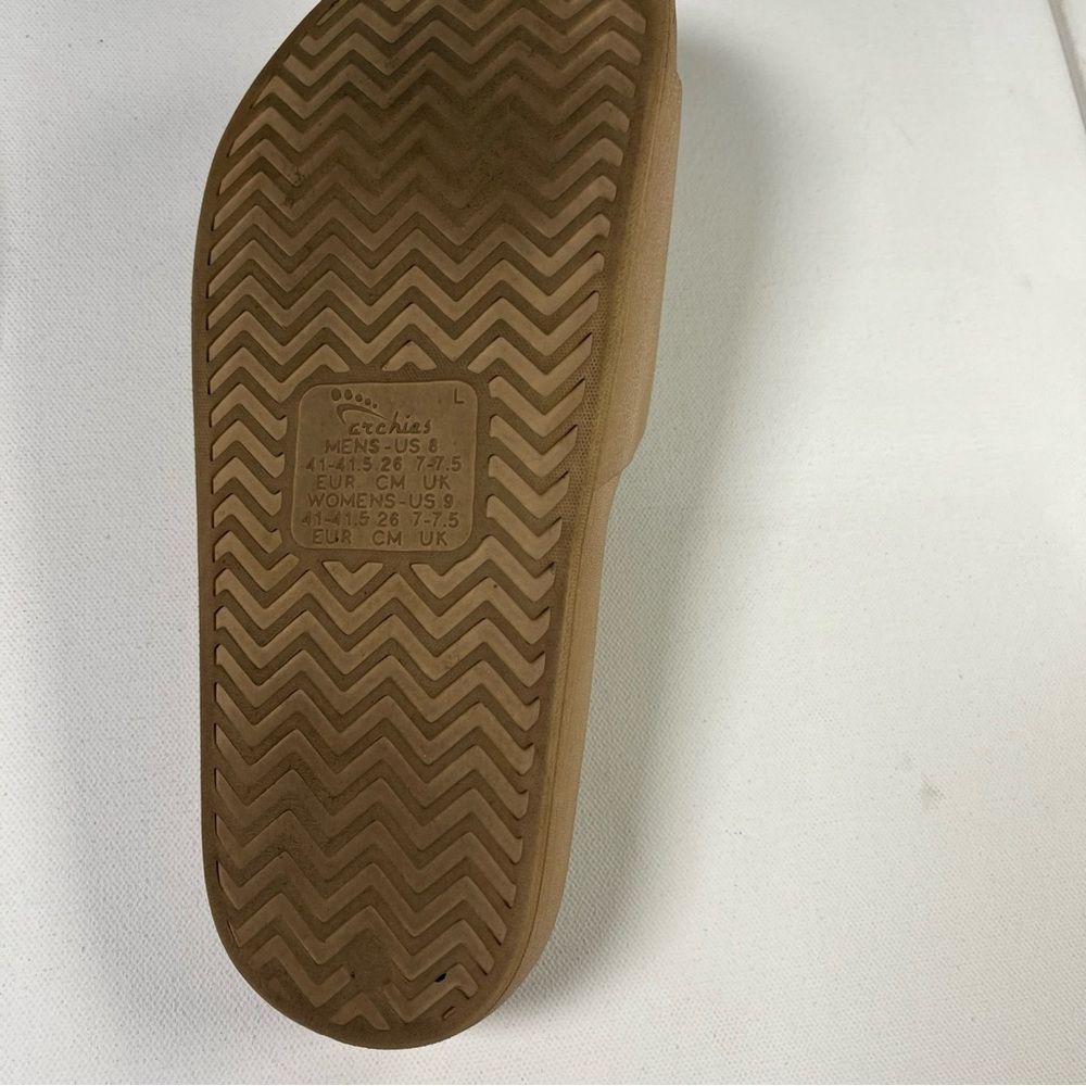 Archie's Arch Support Slide Sandals Tan Taupe Beige Nude Mens 8 Womens 9 - Picture 13 of 13